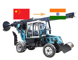 中国出口打桩机到印度