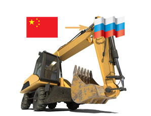 中国出口挖掘机到俄罗斯