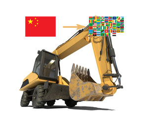 中国出口挖掘机到非洲