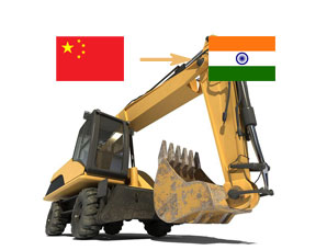 中国出口挖掘机到印度